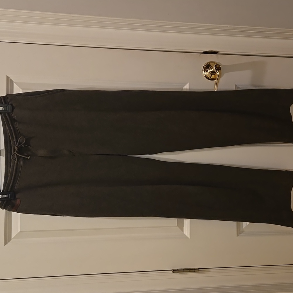 Lauren Ralph Lauren Pull On Pants S Green 100% Cotton Drawstring High Rise
